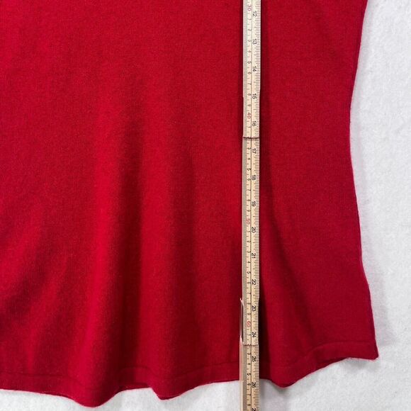 Rebecca Minkoff Sweater Women Medium Red 100% Cashmere Retro 70s Mob Wife Flare - Picture 9 of 11